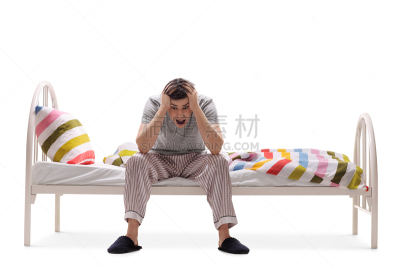失眠症,悲痛,青年男人,核对时间,头痛,就寝时间,水平画幅,绝望,心理健康,白人