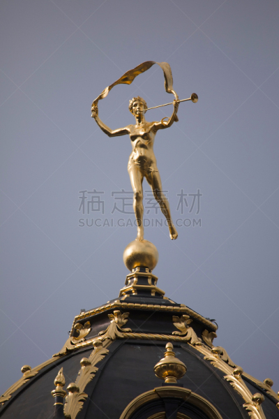 房屋,雕像,在上面,罗伊山,杜塞尔多夫,布鲁塞尔市,垂直画幅,纪念碑,外立面,无人