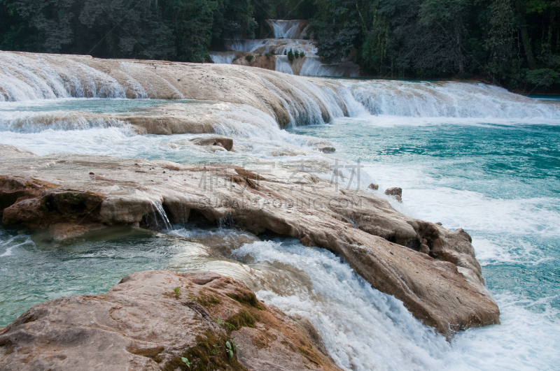 瀑布,恰帕斯州,agua azul cascades,墨西哥,自然,水,水平画幅,地形,岩石,无人