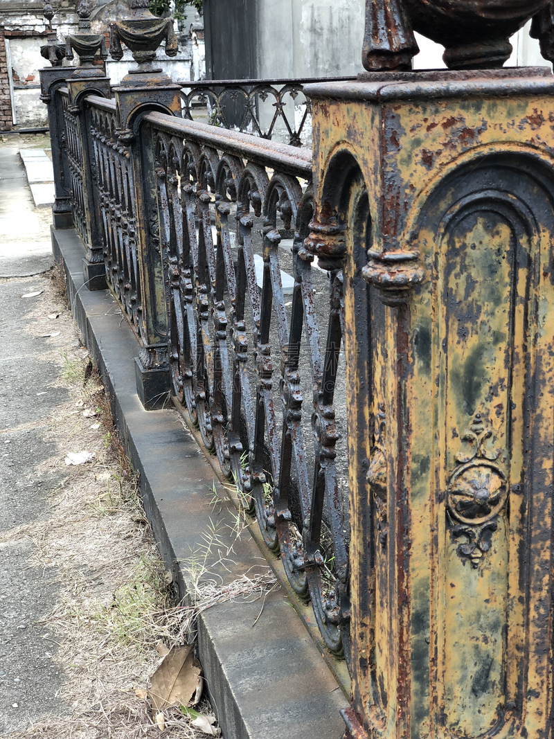 Wrought iron fences in the Garden District historic area of New Orleans.