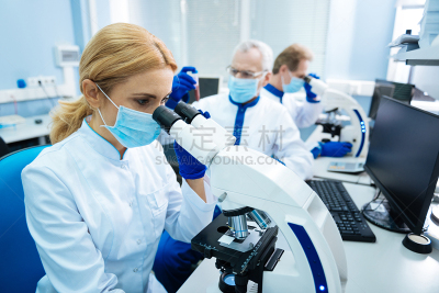 染色体,青年人,研究人员,基因组学,科学实验,制服,实验室,现代,专业人员,技术