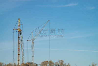 天空,城市,起重机,背景,建筑设备,海洋,留白,巨大的,特写,设计