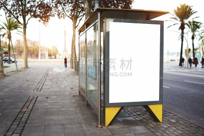 留白,空白的,空的,公共汽车站,电影放映,贪欲,灯箱,公告信息