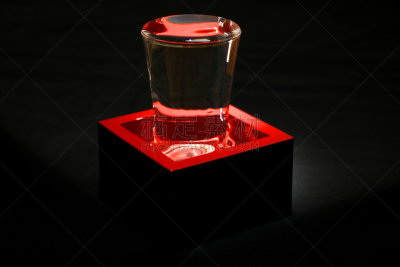 漆的,玻璃杯,日本青酒,红色,容器,枡,黑色背景,水平画幅,无人,日本