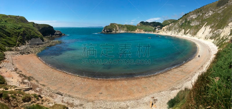 鲁尔沃斯湾,英格兰,侏罗纪海岸,旅游目的地,水平画幅,地形,乡村,全景,人,海岸地形