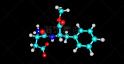 分子结构,阿斯巴甜,黑色背景,分离着色,人造的,食品,图像,分子,芦笋,糖