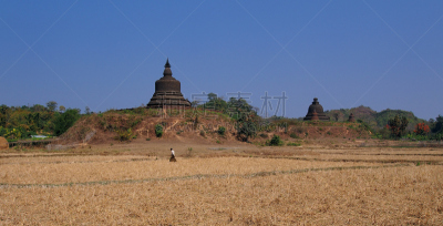 廟吁,缅甸,过去,寺庙,修道院,灵性,水平画幅,建筑,无人
