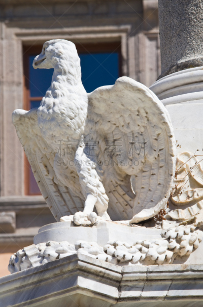 Monumental fountain. Tarquinia. Lazio. Italy.
