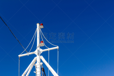 桅,船,渔业,美因河,正下方视角,天空,古老的,航海船内部,夏天,金属