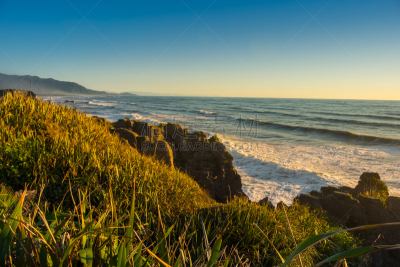 punakaiki,薄饼岩,呼吸孔,地形,新西兰,格雷茅斯,新西兰南岛,水,美,水平画幅