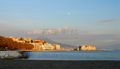 德洛沃城堡,纳布勒斯,水平画幅,无人,坎帕尼亚,维苏威火山,城堡,那不勒斯海湾,户外,海洋