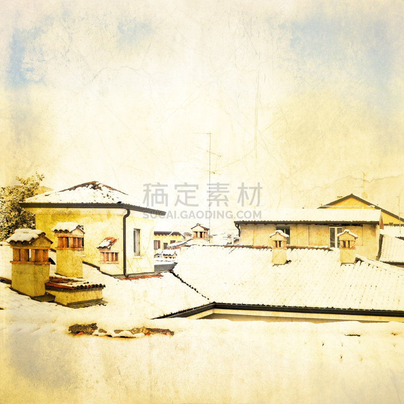 雪,屋顶,地形,透过窗户往外看,无人,古老的,当地著名景点,古典式,户外