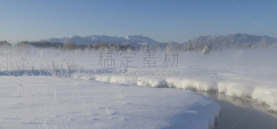 旷野,停泊的,摩尔人风格,水平画幅,地形,雪,无人,全景,户外,上巴伐利亚