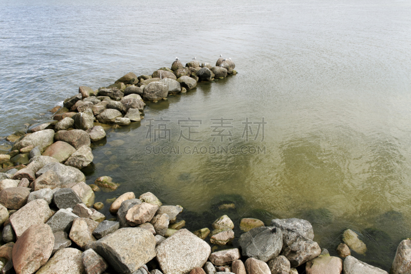 小的,破浪堤,防波堤,波罗的海,自然,圆形,水平画幅,无人,海港,蓝色