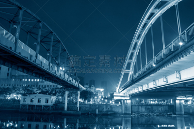 夜晚,广东省,江门,桥,,暗色,海港,黄昏,现代,著名景点