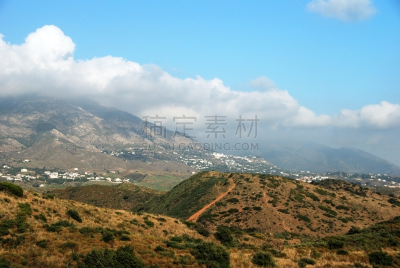 地形,山,福恩吉罗拉,西班牙,环境,云,草,背景,岩石,户外