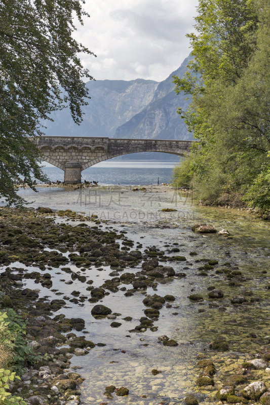 lake bohinj,河流,斯洛文尼亚,地形,特里格拉夫国家公园,波悉尼,julian alps,垂直画幅,水,天空