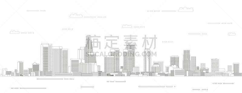 线条画,绘画插图,都市风景,城市天际线,洛杉矶,矢量,高雅,华丽的,城市生活