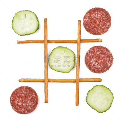 不健康食物,井字游戏,褐色,经加工的肉,反差,肉,白色,意大利腊肠,比较