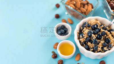 健康食物,木制,二代家庭,早餐,蓝莓,麦片,素食节,水平画幅,无人,欧亚家燕