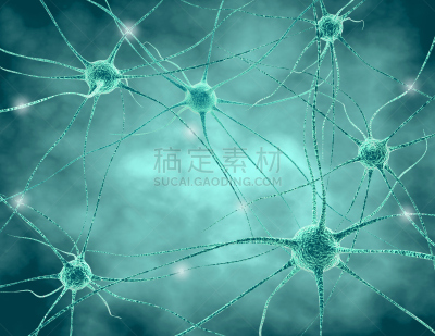 神经系统,绘画插图,三维图形,神经元,第三节神经递质,神经突触,脑风暴,水平画幅,蓝色,神经轴突