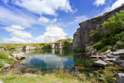 bodmin moor,采石矶,开挖矿山,采石场,水,天空,停泊的,旷野,摩尔人风格,水平画幅