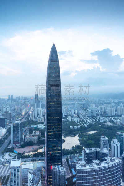 深圳,都市风景,现代,城市天际线,城市,办公大楼,垂直画幅,天空,高视角,无人