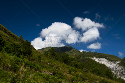 山,地形,多巴湖,苏门答腊印度尼西亚,自然,水平画幅,无人,蓝色,户外,湖