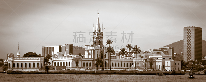 岛,过时的,金融,水平画幅,建筑,无人,全景,户外,里约热内卢,滨水
