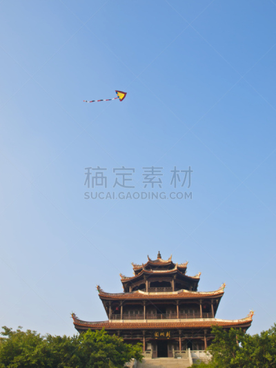 寺庙,风筝,泉州,福建省,道教,垂直画幅,纪念碑,天空,灵性,古老的