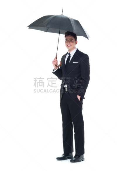 男商人,青年人,伞,男性美,平衡折角灯,拿着,垂直画幅,男子气概,套装,白人