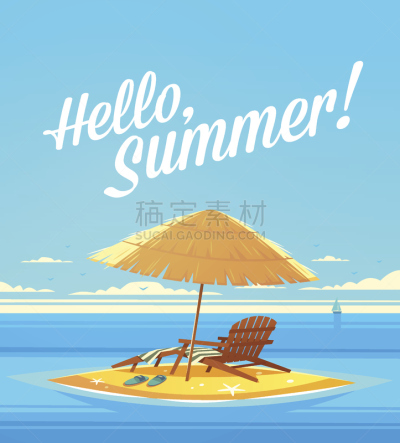 夏天,海滩,旅游目的地,背景,沙滩派对,阳伞,天空,度假胜地,沙子,绘画插图