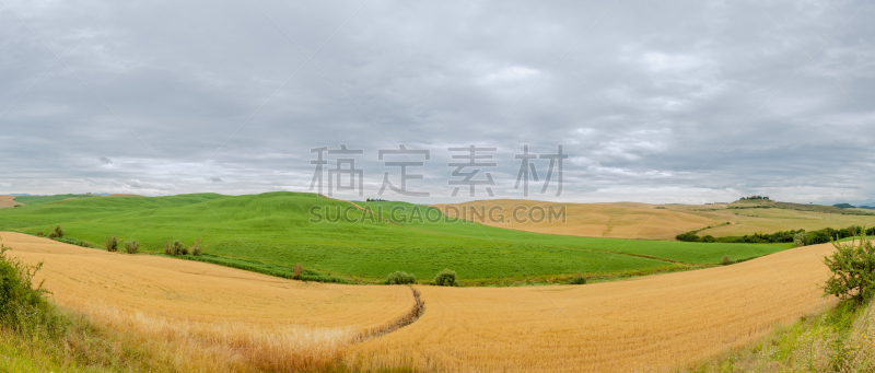 全景,自然,天空,高原,草地,水平画幅,绿色,地形,piana,无人