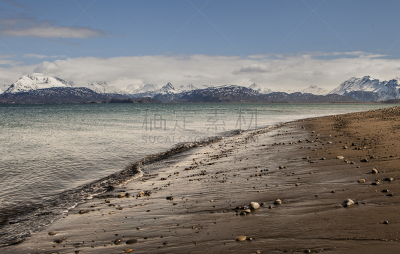 海滩,兰兹角,卡彻马克海湾,霍默,肯奈半岛,阿拉斯加,风景,云,图像,雪