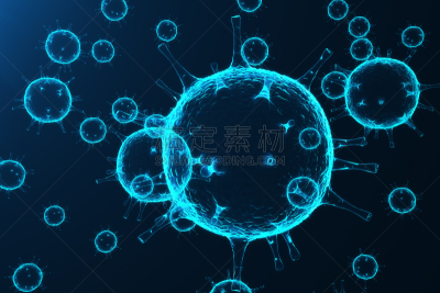 病毒,细菌,细胞,背景,微生物,蓝色,抽象,彩色图片,感冒