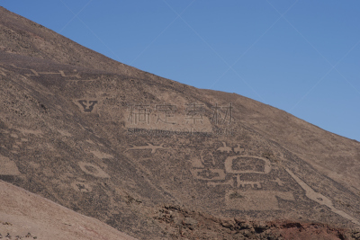 石洞壁画,阿塔卡马沙漠,天空,艺术,水平画幅,形状,山,无人,符号,古老的