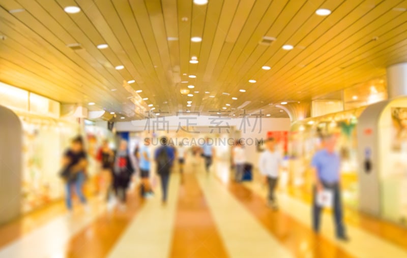 Blurred. Traveling people at the airport, shopping center, railway station background , Travel concept.