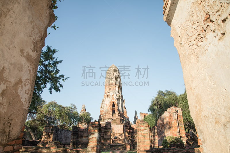 大城,泰国,寺庙,帕兰寺,纪念碑,天空,灵性,泰国人,古老的