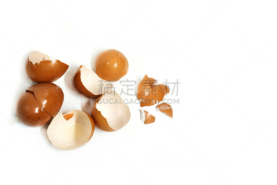 褐色,坏掉的,蛋,白色背景,分离着色,煮食,水平画幅,家禽,鸟类,生食