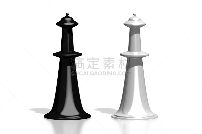 国际象棋,三维图形,象棋女王,美国,水平画幅,无人,绘画插图,白色背景,背景分离,黑色