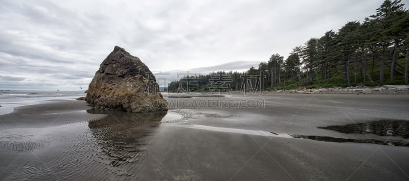 鲁比海滩,摇滚手势,太平洋海岸,奥林匹克国家公园,奥林匹克山,柱状岩石,水,天空,美国西部,休闲活动