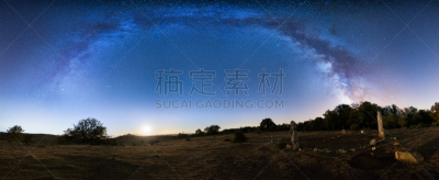 银河系,在上面,自然,天空,古董,水平画幅,地形,夜晚,无人,月亮