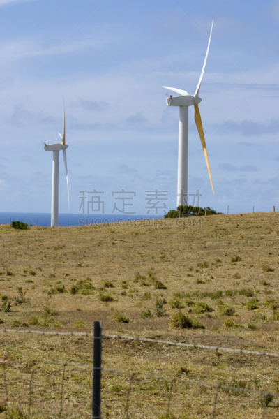 风轮机,柯哈拉海滩,垂直画幅,风,风力,无人,涡轮,户外,带刺铁丝网,夏威夷大岛