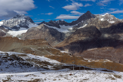 瑞士阿尔卑斯山,冬天,风景,非凡的,策尔马特,马特洪峰,瓦莱斯州,天空,水平画幅,雪