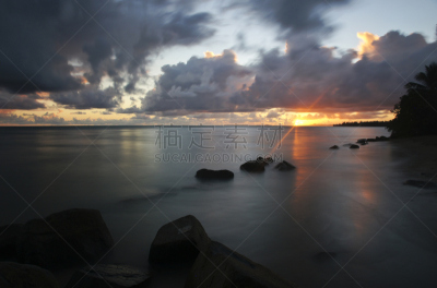 波多黎各,海滩,黎明,加勒比海,墨西哥湾暖流,圣胡安,格兰德河,水,天空,度假胜地