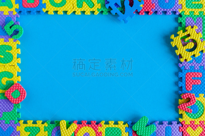 玩具,谜题游戏,边框,儿童,模板,简单,都市风光,图像,蓝色背景