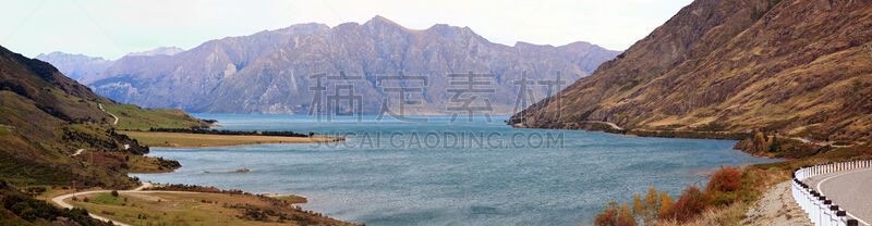 全景,新西兰,哈威亚湖,hawea,特卡波,皇后镇,天空,新的,水平画幅,山