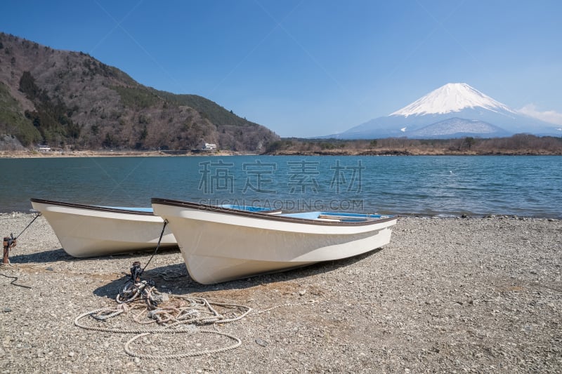 富士山,湖,山,春天,季节,精进湖,障子,富士河口湖,山梨县,水