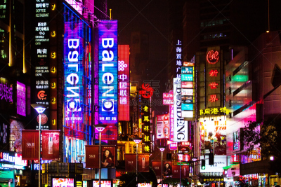 上海,霓虹灯,南京路,南京,巷,林荫路,零售展示,行人,外立面,水平画幅