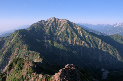 山,自然,天空,水平画幅,岩石,长野县,无人,日本阿尔卑斯山脉,日本,夏天